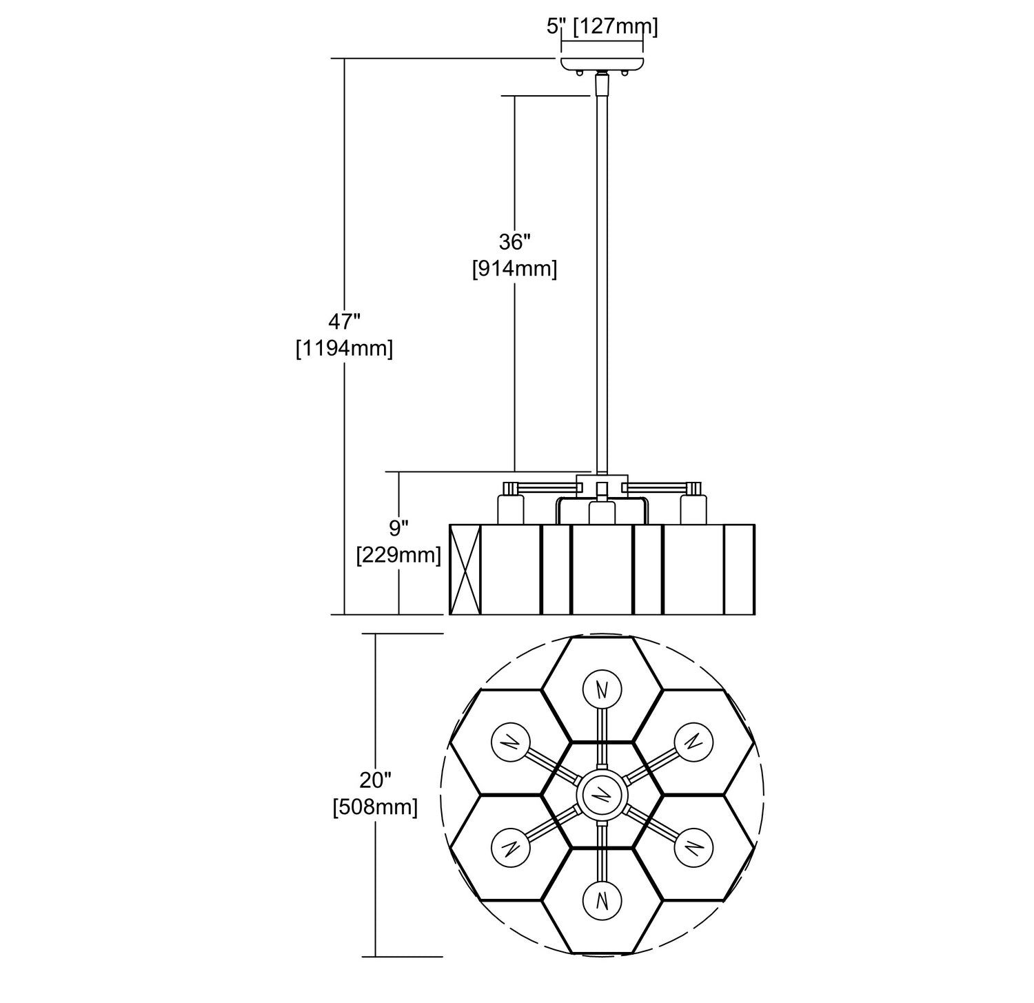 ELK Home - 21113/7 - Seven Light Chandelier - Compartir - Satin Brass