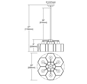 ELK Home - 21113/7 - Seven Light Chandelier - Compartir - Satin Brass