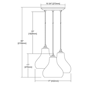 ELK Home - 25100/3 - Three Light Pendant - Belmont - Satin Nickel