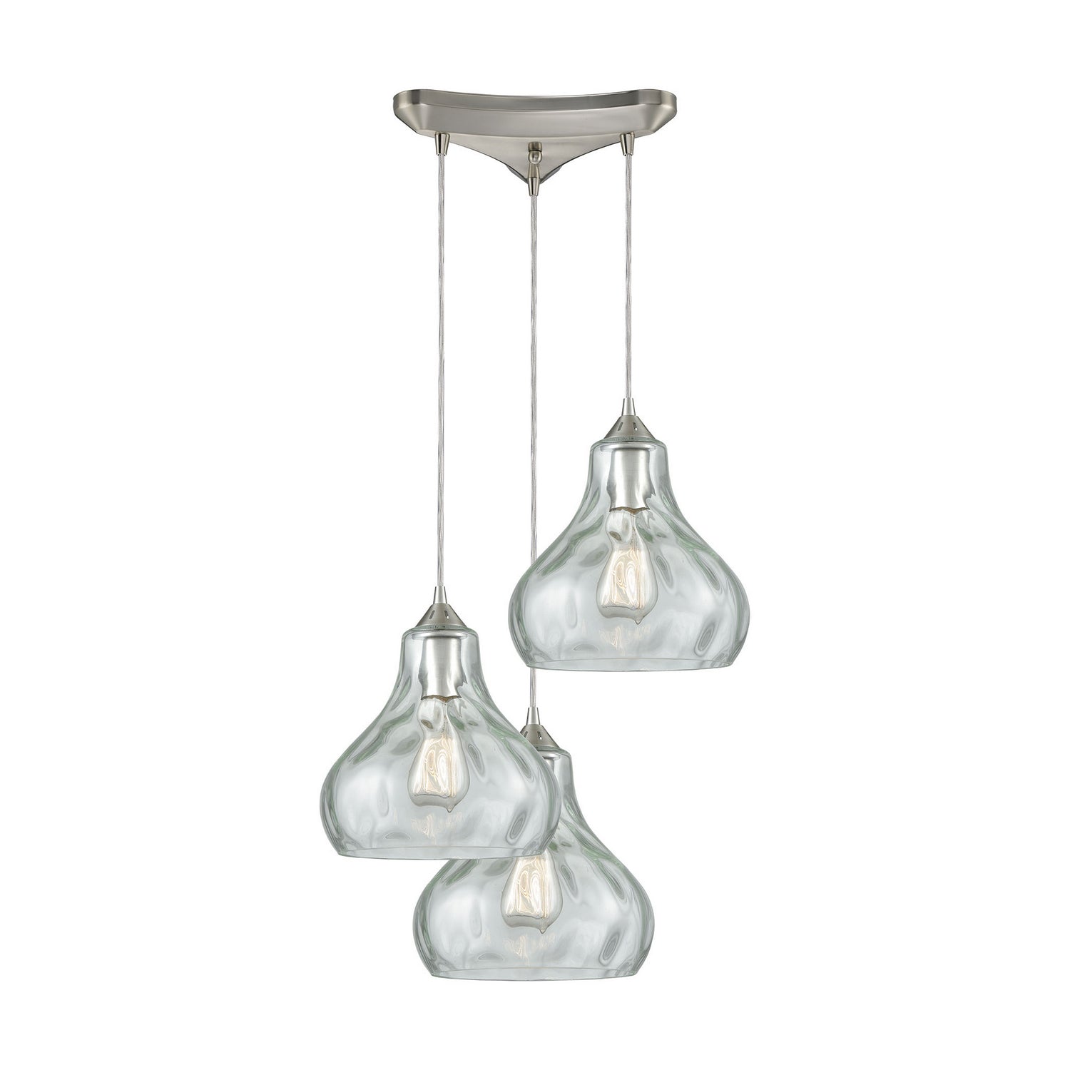 ELK Home - 25100/3 - Three Light Pendant - Belmont - Satin Nickel