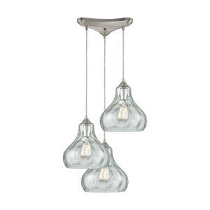 ELK Home - 25100/3 - Three Light Pendant - Belmont - Satin Nickel