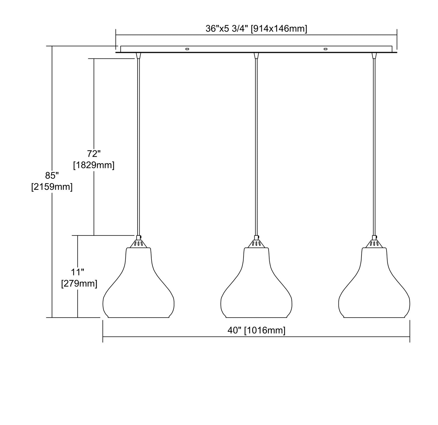 ELK Home - 25100/3LP - Three Light Pendant - Belmont - Satin Nickel