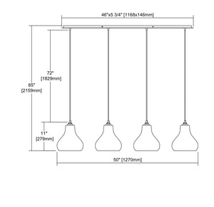 ELK Home - 25100/4LP - Four Light Pendant - Belmont - Satin Nickel