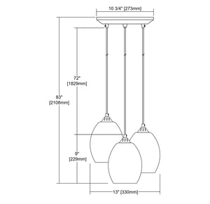 ELK Home - 25122/3 - Three Light Pendant - Whisp - Oil Rubbed Bronze