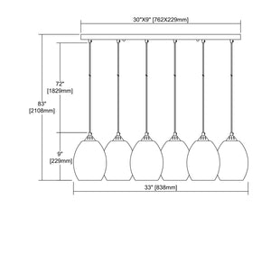 ELK Home - 25122/6RC - Six Light Pendant - Whisp - Oil Rubbed Bronze