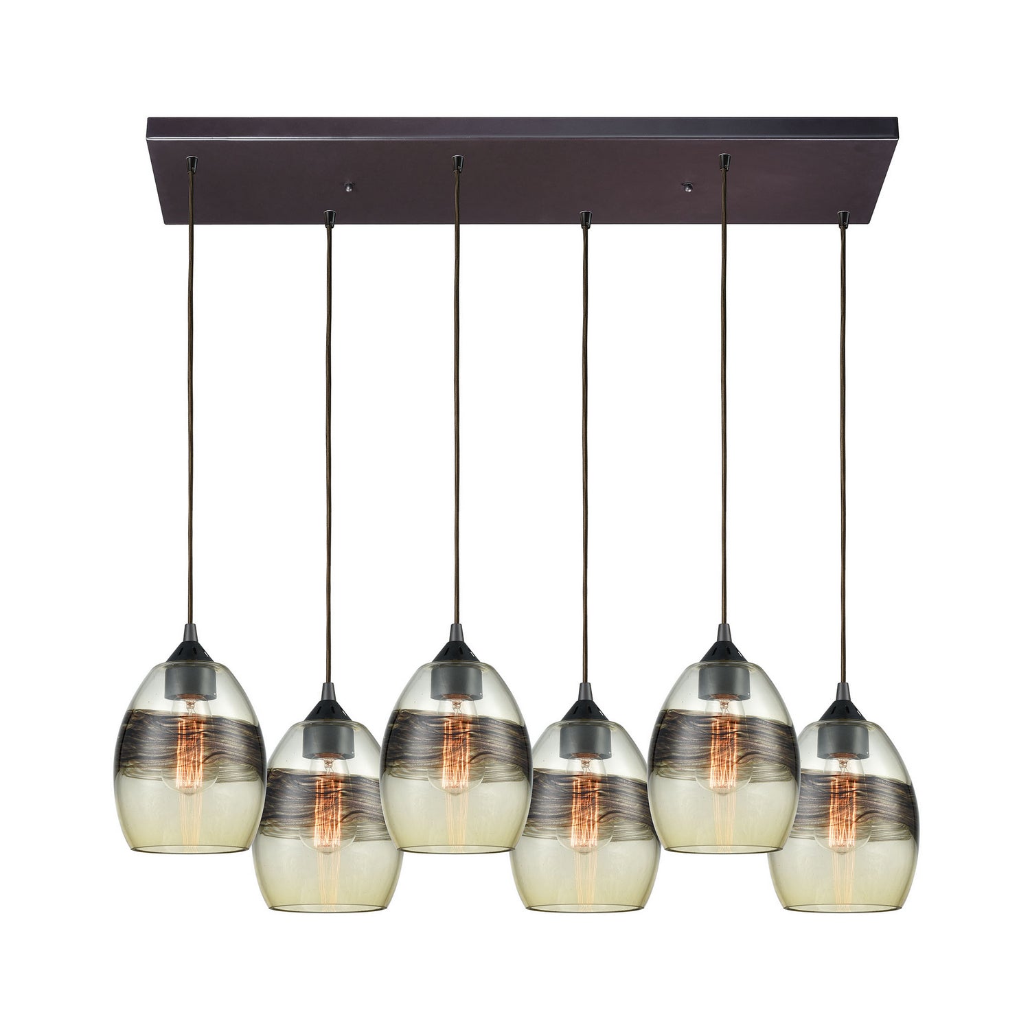 ELK Home - 25122/6RC - Six Light Pendant - Whisp - Oil Rubbed Bronze