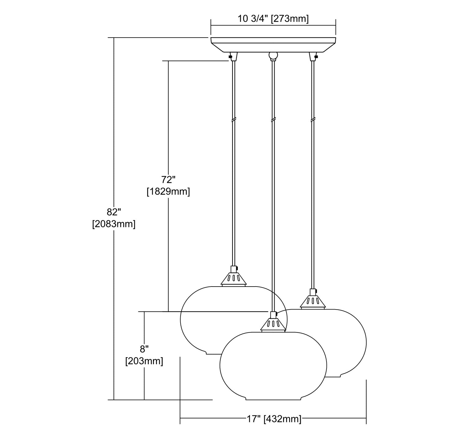 ELK Home - 25124/3 - Three Light Pendant - Volace - Oil Rubbed Bronze