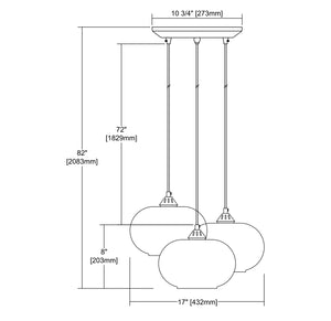 ELK Home - 25124/3 - Three Light Pendant - Volace - Oil Rubbed Bronze