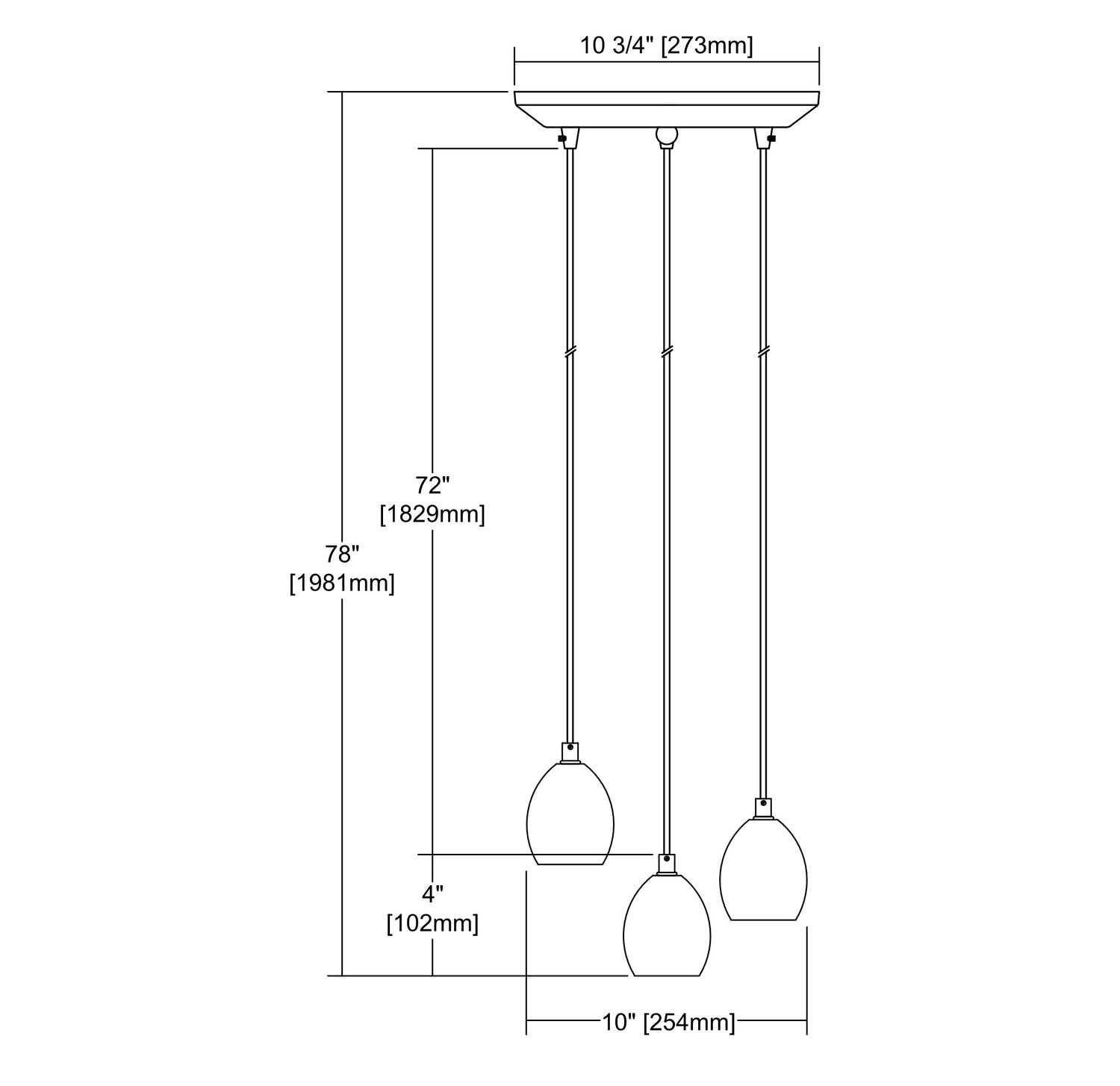 ELK Home - 32221/3 - Three Light Pendant - Socketholder - Polished Chrome