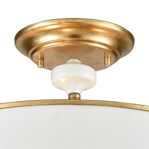 ELK Home - 33052/3 - Three Light Semi Flush Mount - Ceramique - Antique Gold Leaf