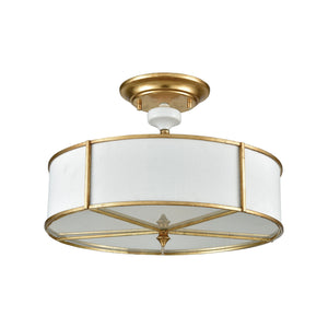 ELK Home - 33052/3 - Three Light Semi Flush Mount - Ceramique - Antique Gold Leaf