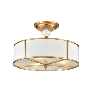 ELK Home - 33052/3 - Three Light Semi Flush Mount - Ceramique - Antique Gold Leaf