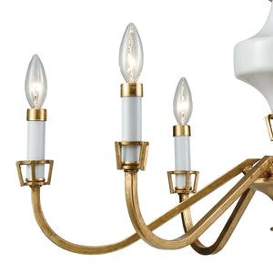 ELK Home - 33053/6 - Six Light Chandelier - Ceramique - Antique Gold Leaf