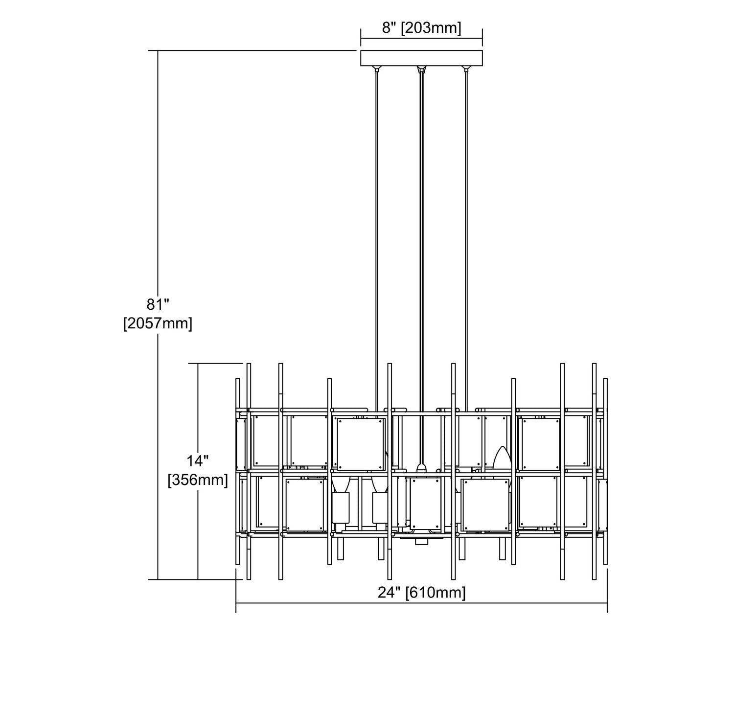 ELK Home - 33145/6 - Six Light Chandelier - Spanish Alabaster - Dark Graphite