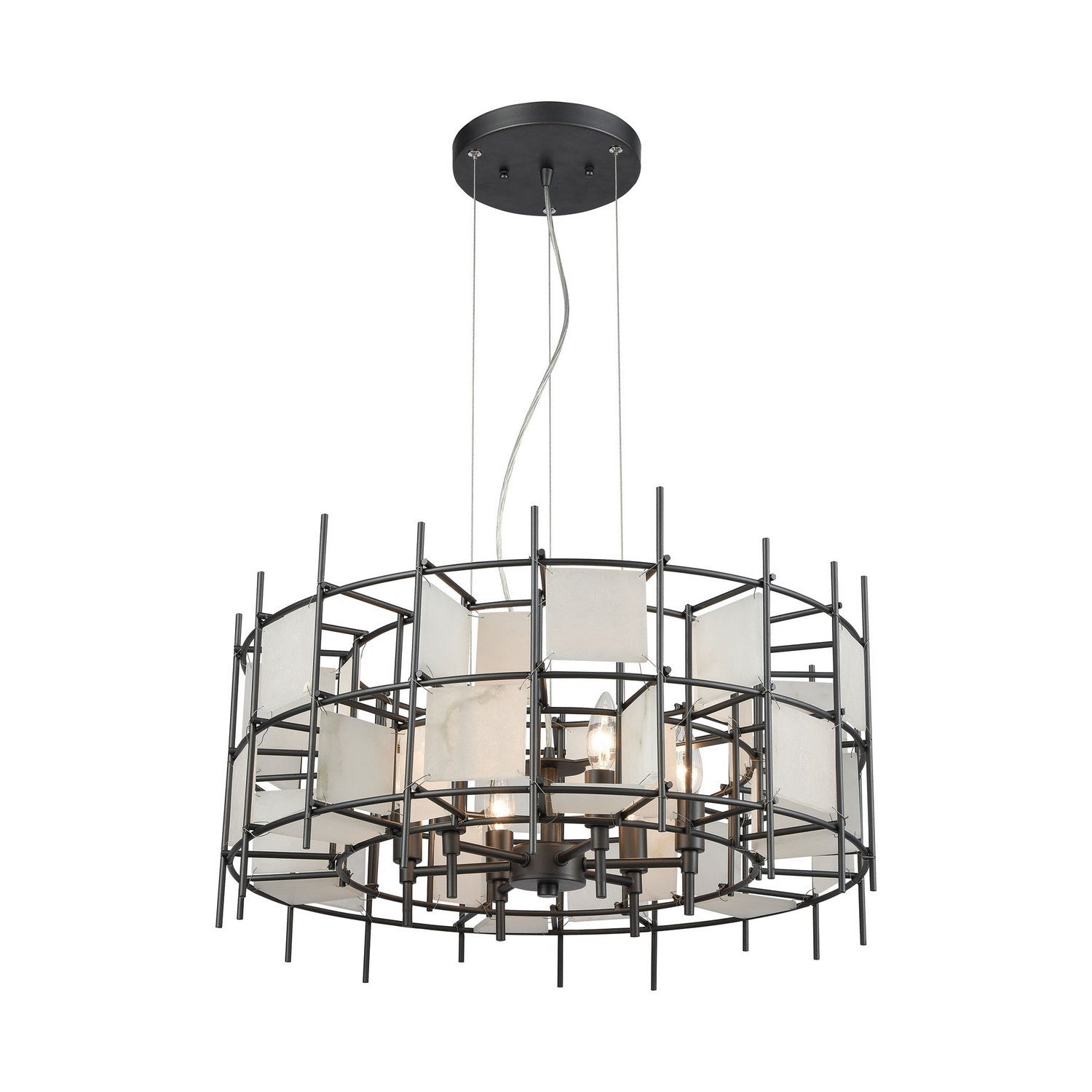 ELK Home - 33145/6 - Six Light Chandelier - Spanish Alabaster - Dark Graphite