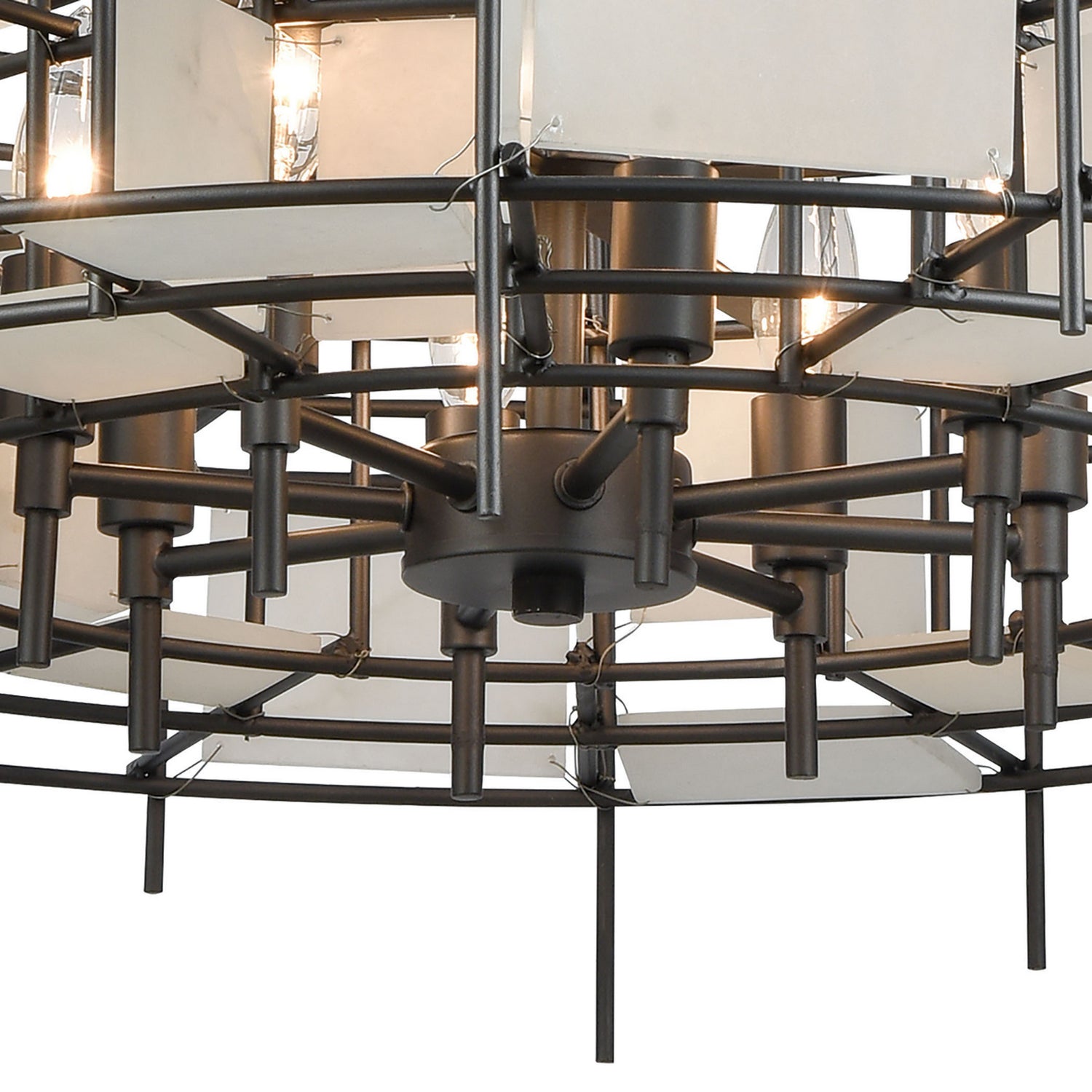 ELK Home - 33146/8 - Eight Light Chandelier - Spanish Alabaster - Dark Graphite