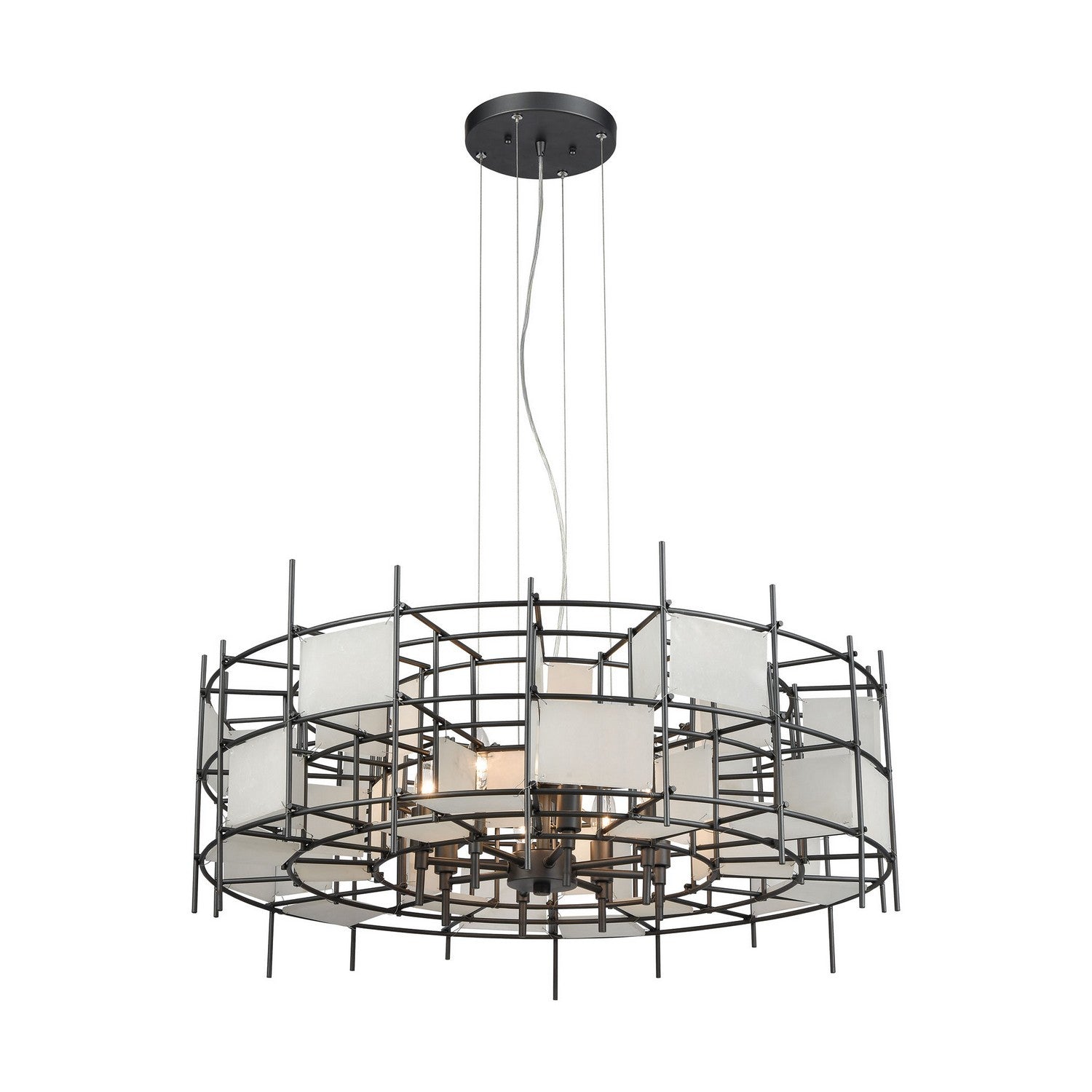 ELK Home - 33146/8 - Eight Light Chandelier - Spanish Alabaster - Dark Graphite