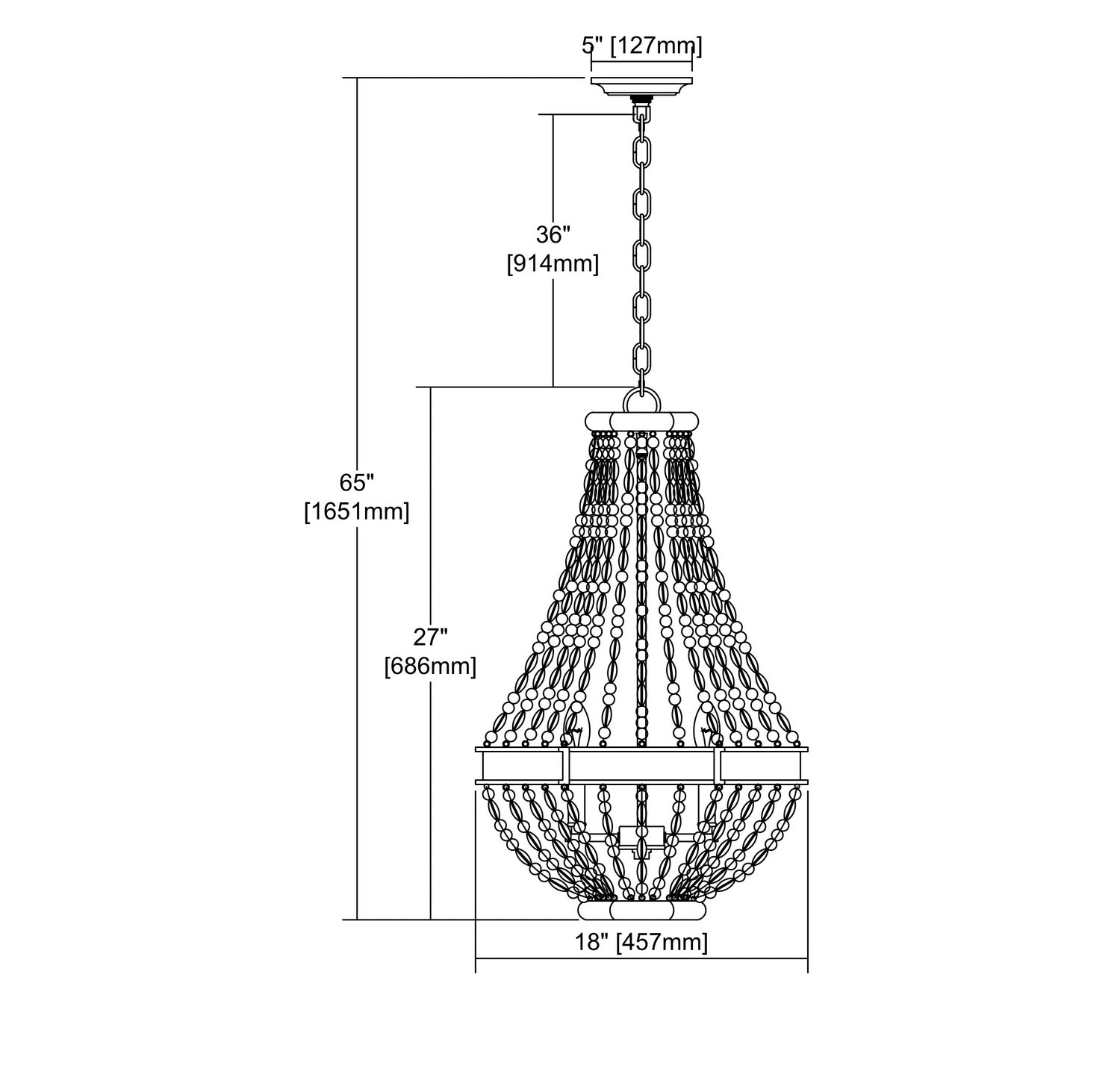 ELK Home - 33193/4 - Four Light Chandelier - Summerton - Washed Gray