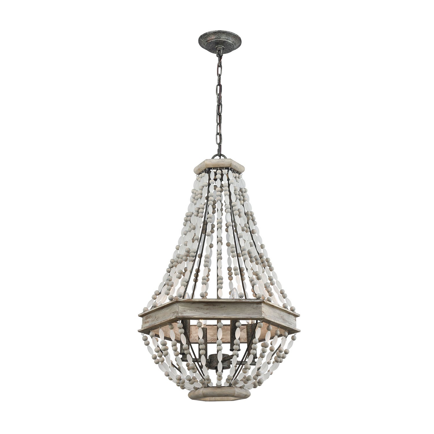 ELK Home - 33193/4 - Four Light Chandelier - Summerton - Washed Gray