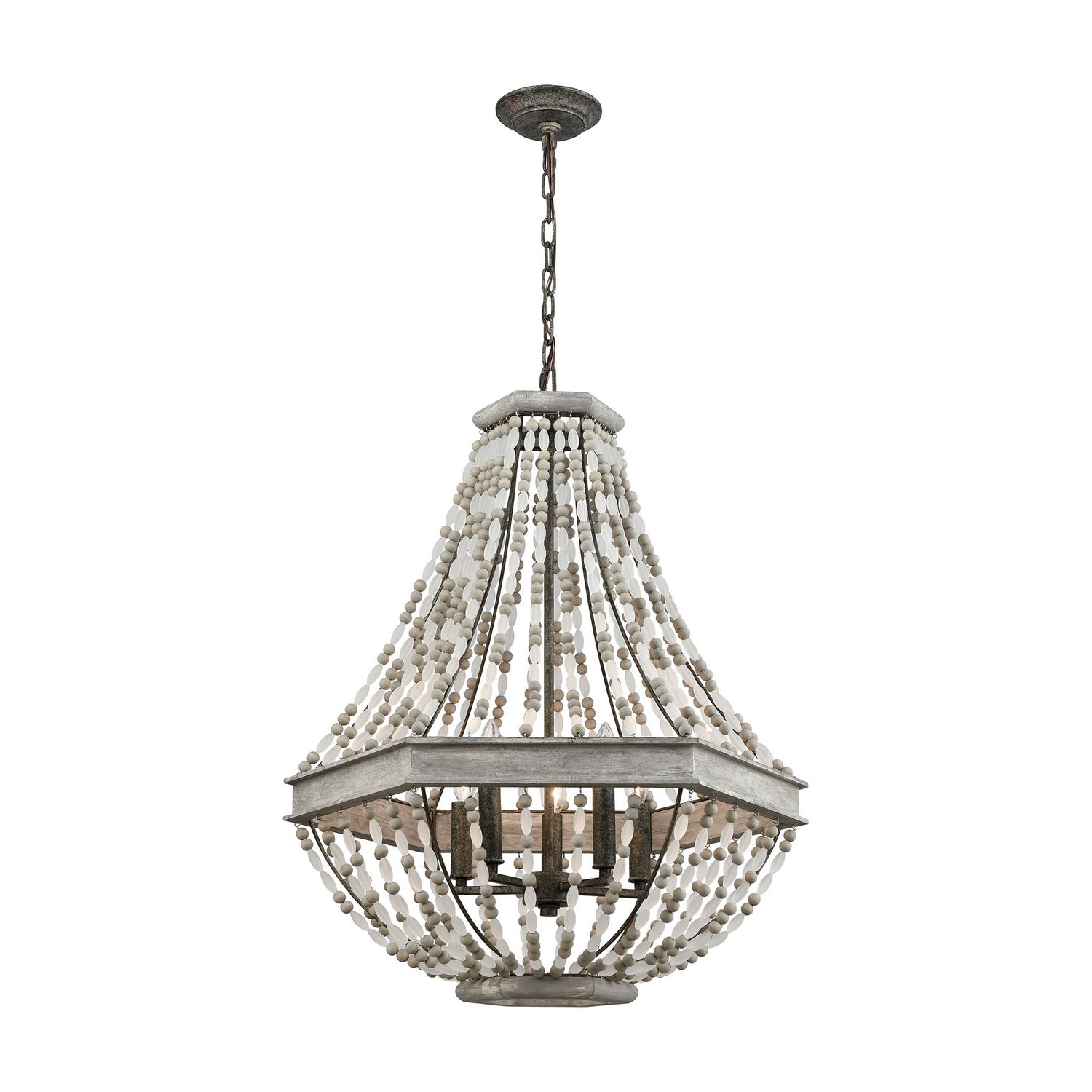 ELK Home - 33194/5 - Five Light Chandelier - Summerton - Washed Gray