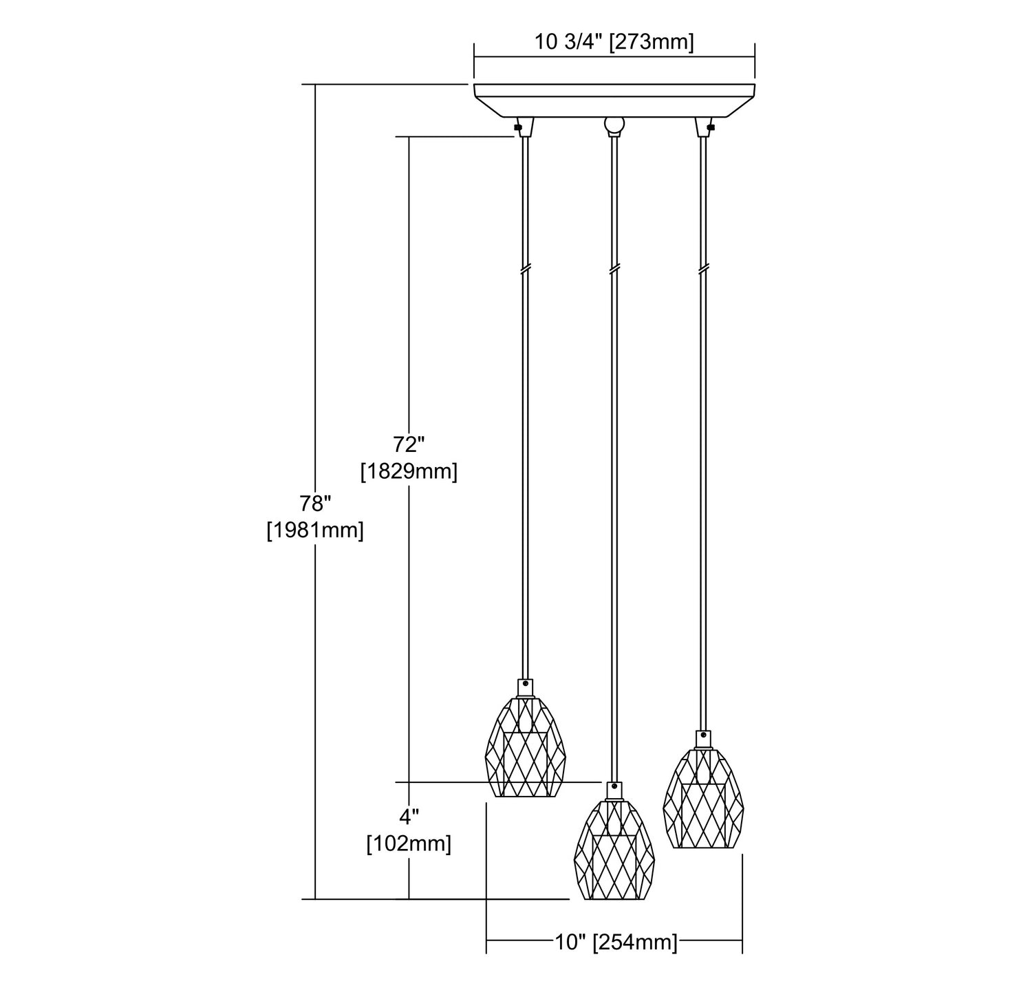 ELK Home - 33220/3 - Three Light Pendant - Socketholder - Polished Chrome