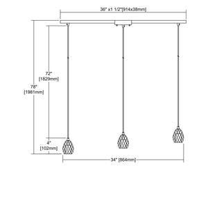 ELK Home - 33220/3L - Three Light Pendant - Socketholder - Polished Chrome