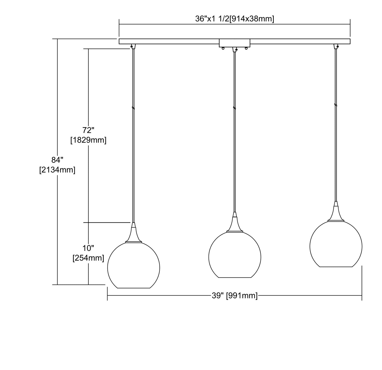 ELK Home - 529-3L-SLV - Three Light Pendant - Fusion - Satin Nickel