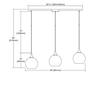 ELK Home - 529-3L-SLV - Three Light Pendant - Fusion - Satin Nickel