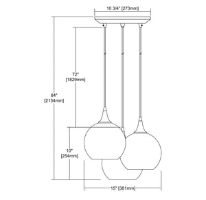 ELK Home - 529-3SLV - Three Light Pendant - Fusion - Satin Nickel