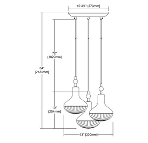 ELK Home - 56623/3 - Three Light Pendant - Ravette - Polished Chrome