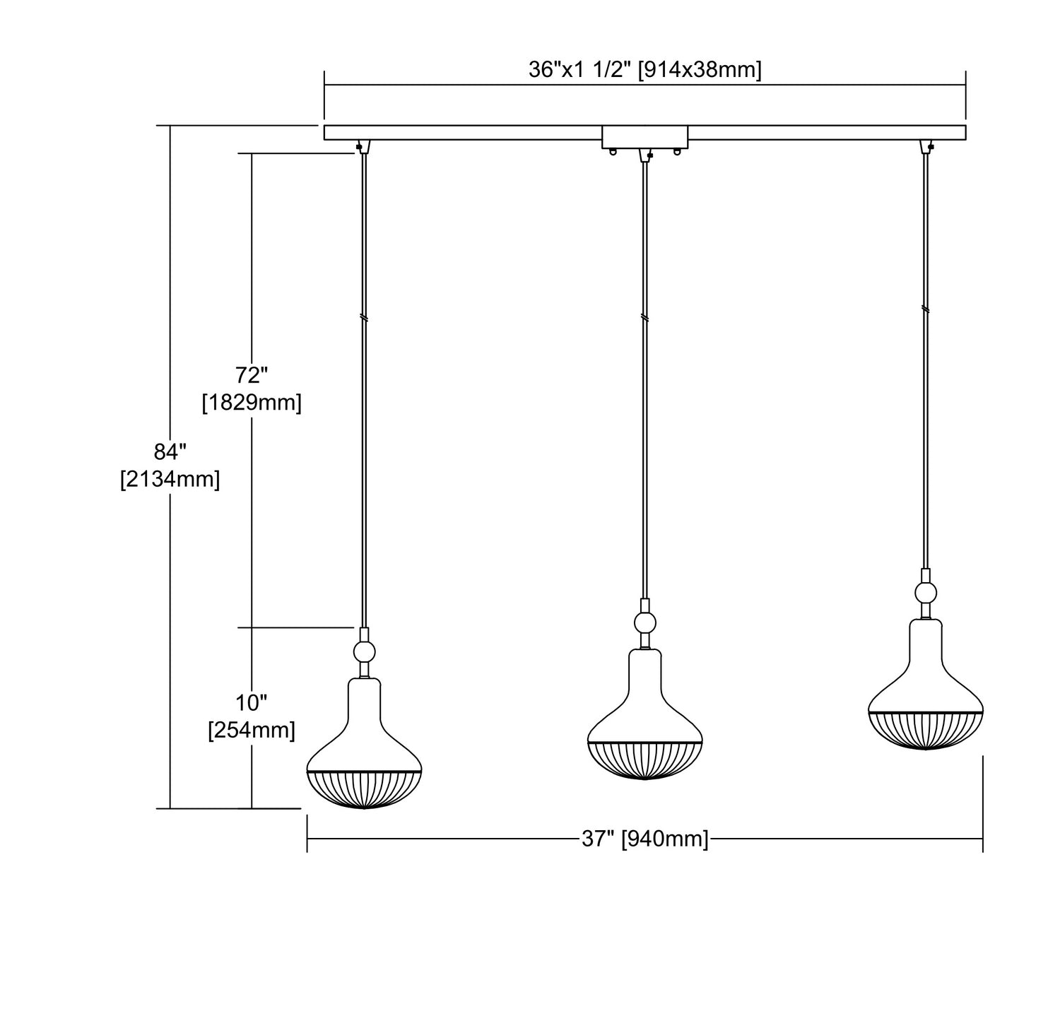 ELK Home - 56623/3L - Three Light Pendant - Ravette - Polished Chrome