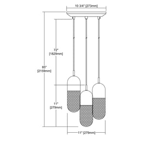ELK Home - 56661/3 - Three Light Pendant - Capsula - Polished Chrome