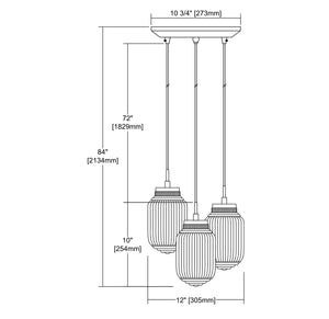 ELK Home - 56662/3 - Three Light Pendant - Dubois - Polished Chrome