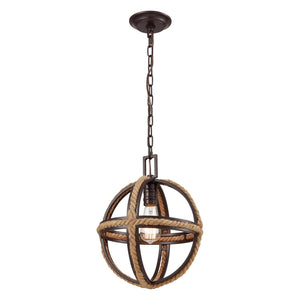 ELK Home - 63063-1 - One Light Mini Pendant - Natural Rope - Oil Rubbed Bronze