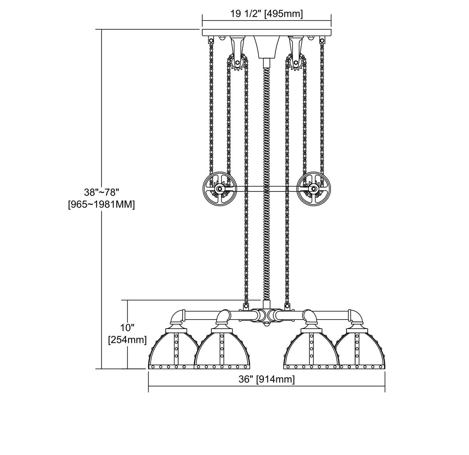 ELK Home - 65154/6 - Six Light Chandelier - Torque - Vintage Rust