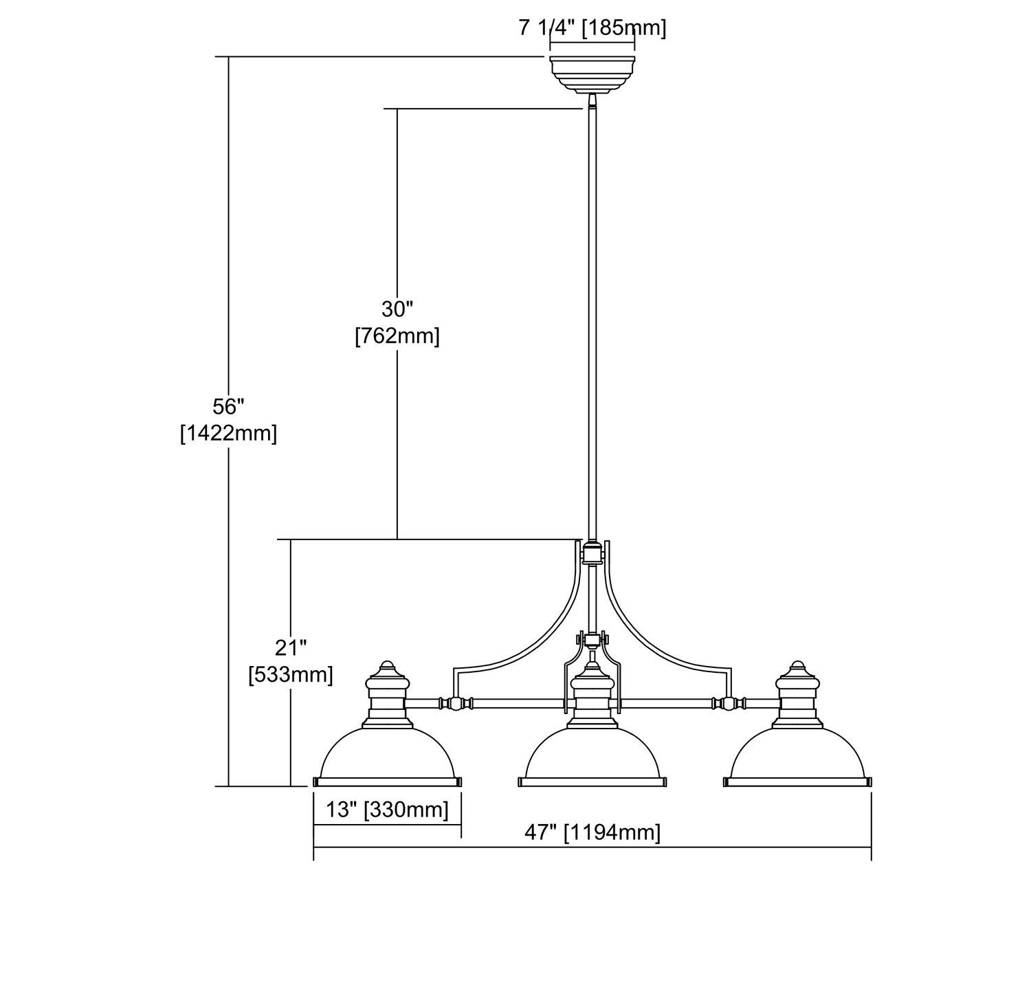 ELK Home - 66535-3 - Three Light Linear Chandelier - Chadwick - Oil Rubbed Bronze