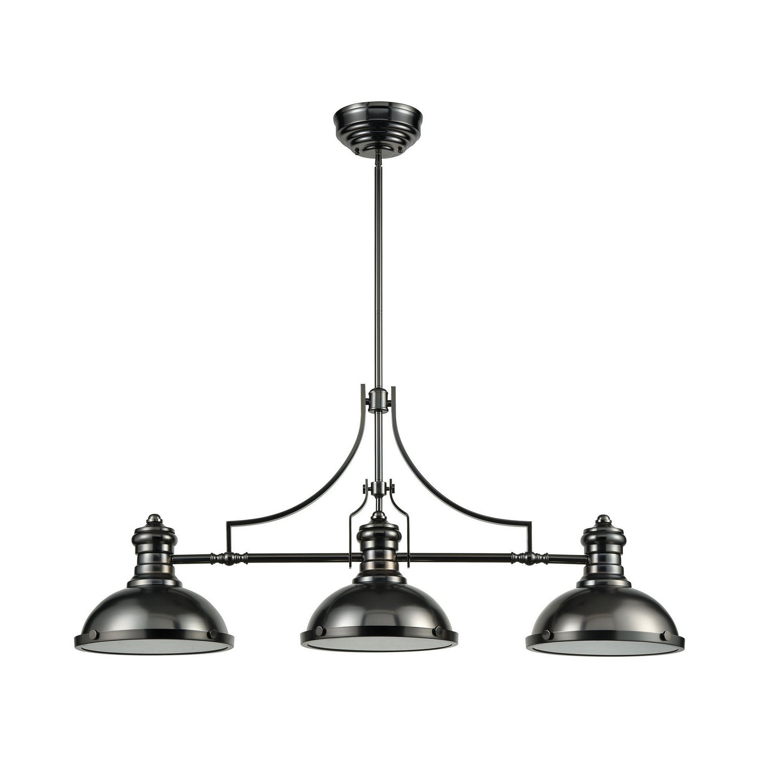 ELK Home - 66605-3 - Three Light Linear Chandelier - Chadwick - Black Nickel