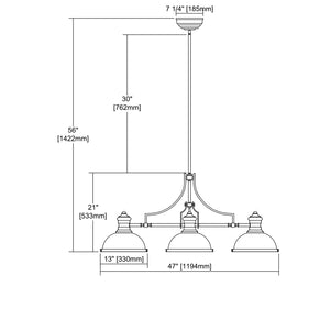 ELK Home - 66605-3 - Three Light Linear Chandelier - Chadwick - Black Nickel