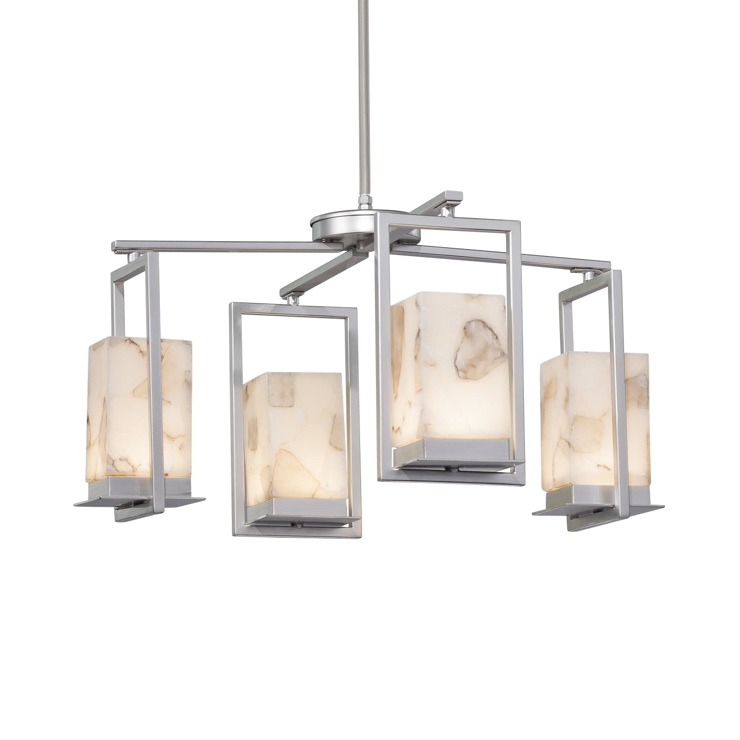 Justice Designs - ALR-7510W-NCKL - LED Outdoor Chandelier - Alabaster Rocks - Brushed Nickel