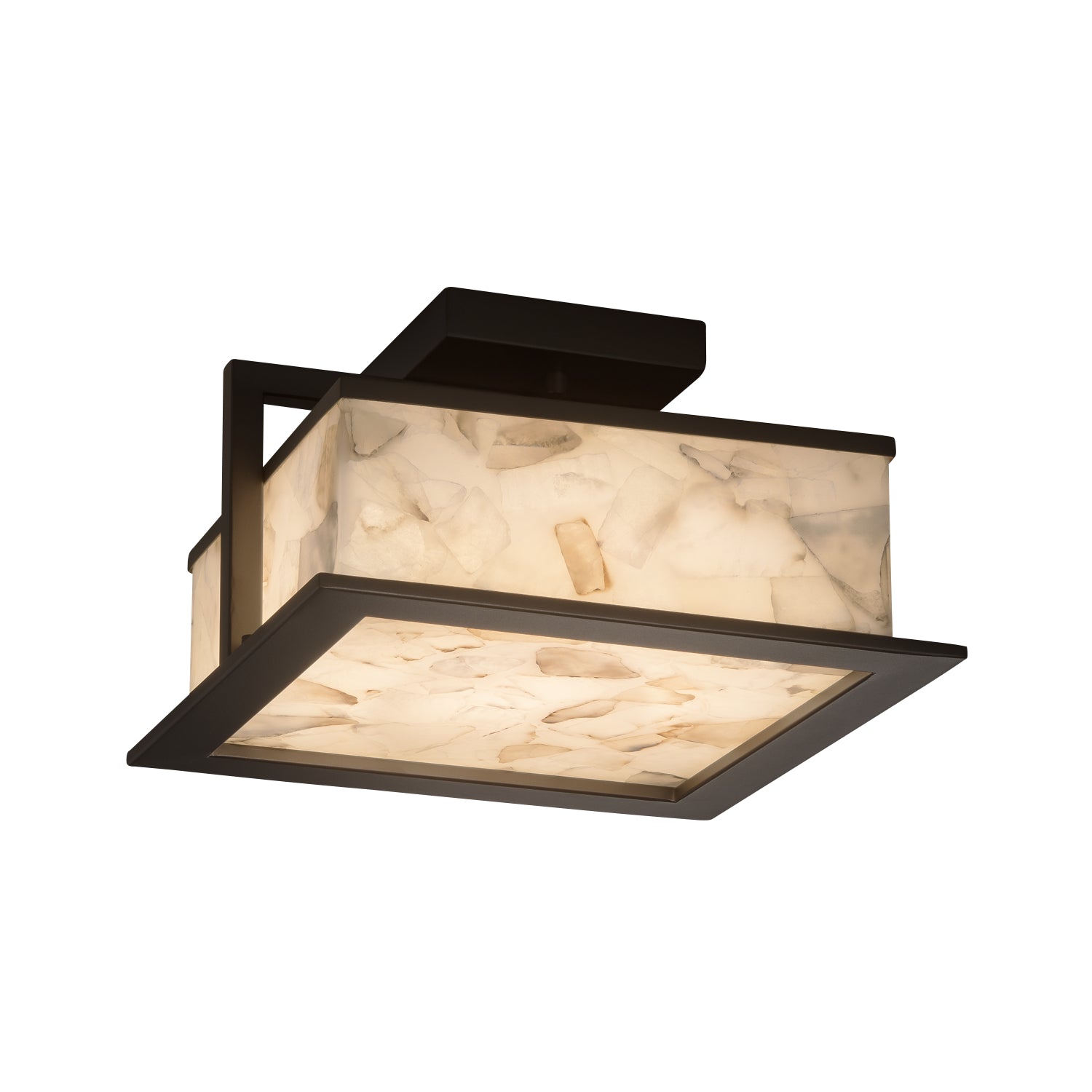 Justice Designs - ALR-7517W-DBRZ - LED Outdoor Flush Mount - Alabaster Rocks - Dark Bronze