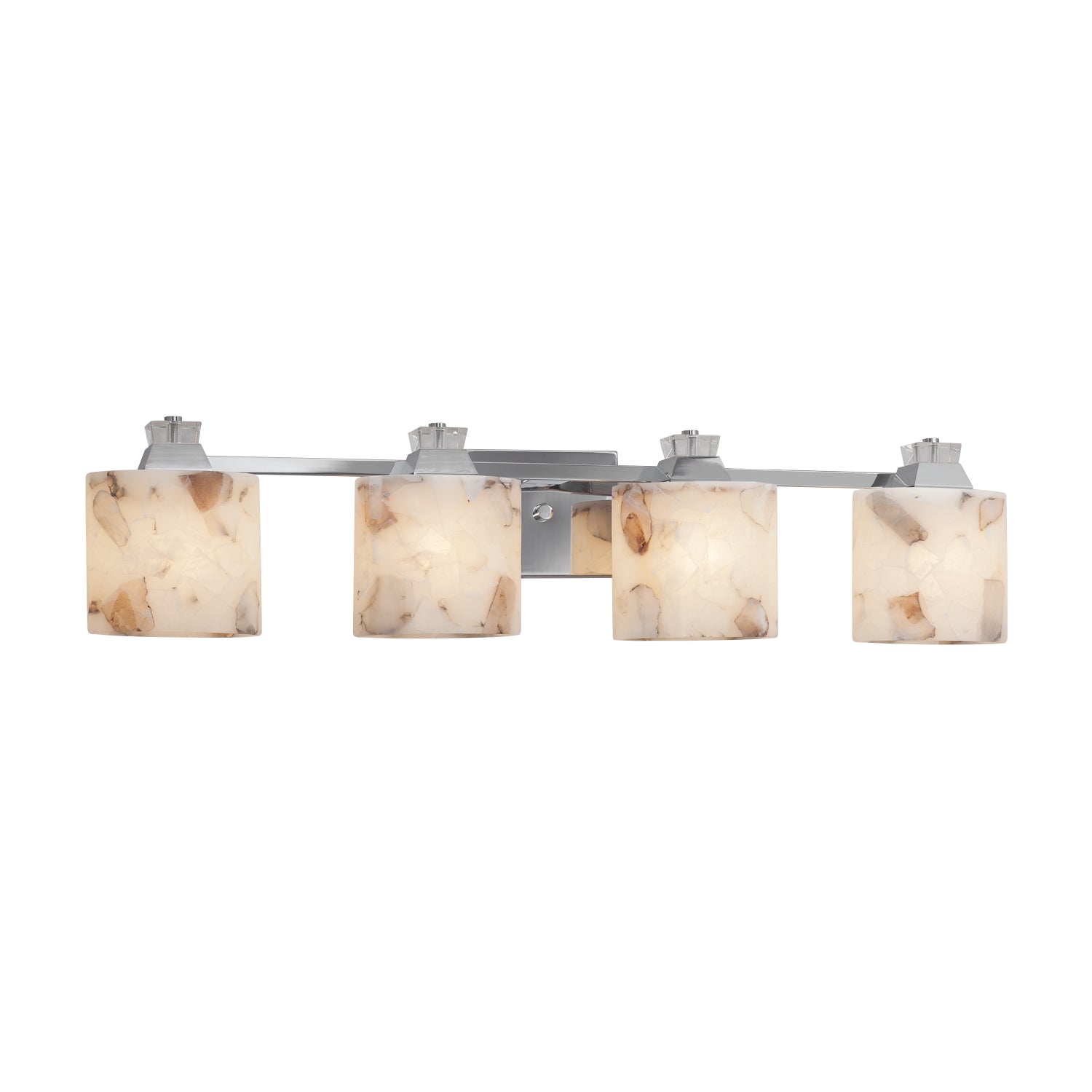 Justice Designs - ALR-8474-30-CROM - Four Light Bath Bar - Alabaster Rocks - Polished Chrome