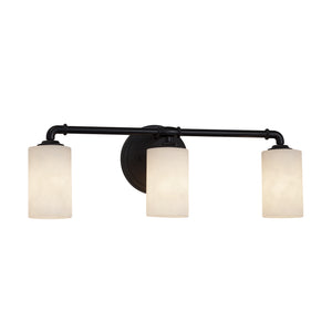 Justice Designs - CLD-8463-10-MBLK - Three Light Bath Bar - Clouds - Matte Black