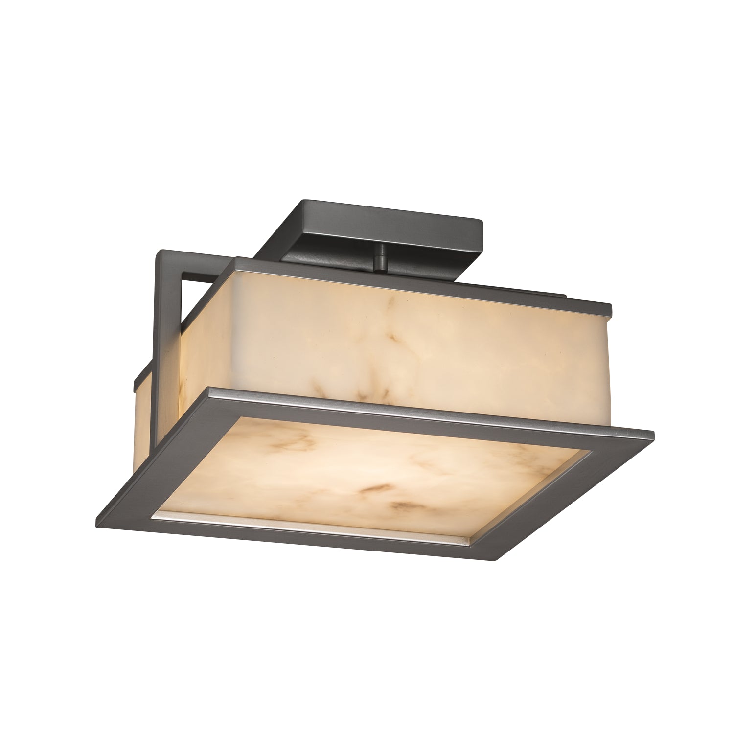 Justice Designs - FAL-7517W-NCKL - LED Outdoor Flush Mount - LumenAria - Brushed Nickel