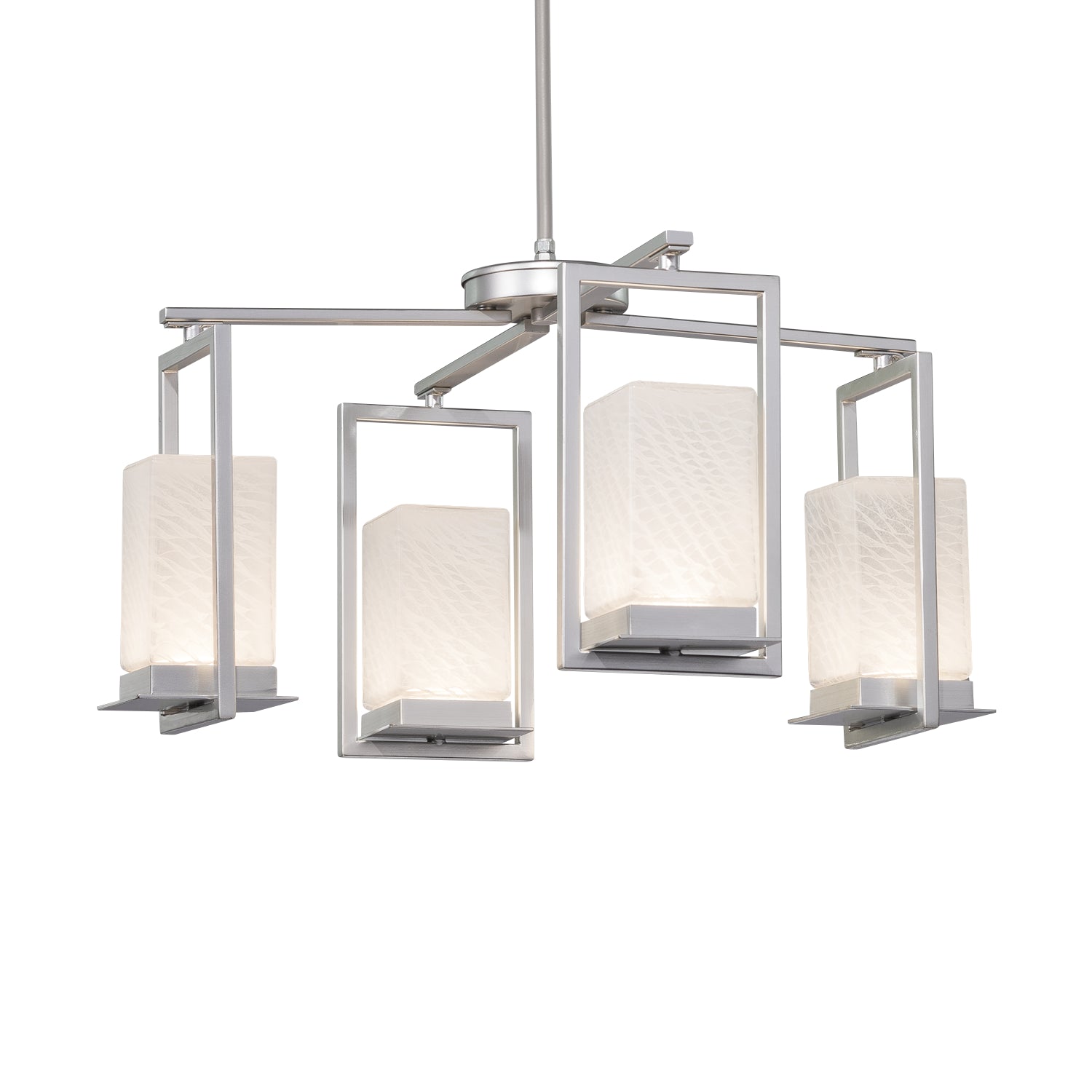 Justice Designs - FSN-7510W-WEVE-NCKL - LED Outdoor Chandelier - Fusion - Brushed Nickel