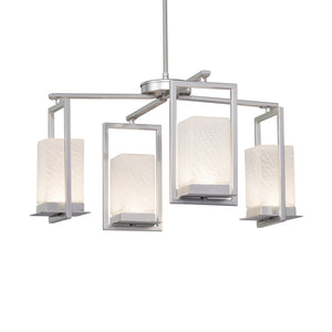 Justice Designs - FSN-7510W-WEVE-NCKL - LED Outdoor Chandelier - Fusion - Brushed Nickel