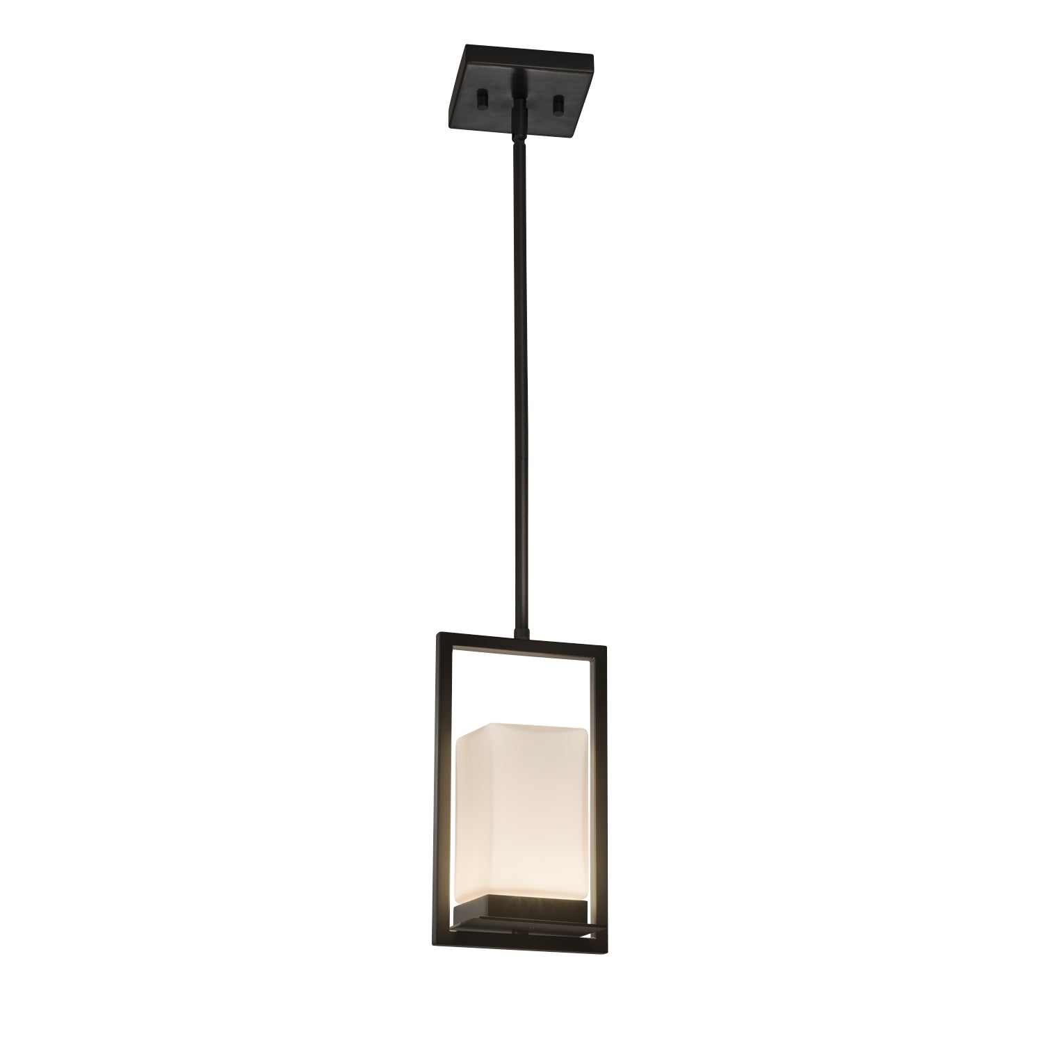 Justice Designs - FSN-7515W-OPAL-MBLK - LED Outdoor Mini-Pendant - Fusion - Matte Black