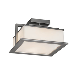 Justice Designs - FSN-7517W-OPAL-NCKL - LED Outdoor Flush Mount - Fusion - Brushed Nickel