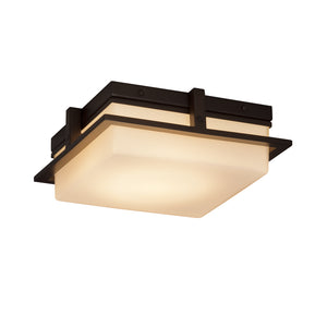 Justice Designs - FSN-7560W-OPAL-DBRZ - LED Outdoor Flush Mount - Fusion - Dark Bronze