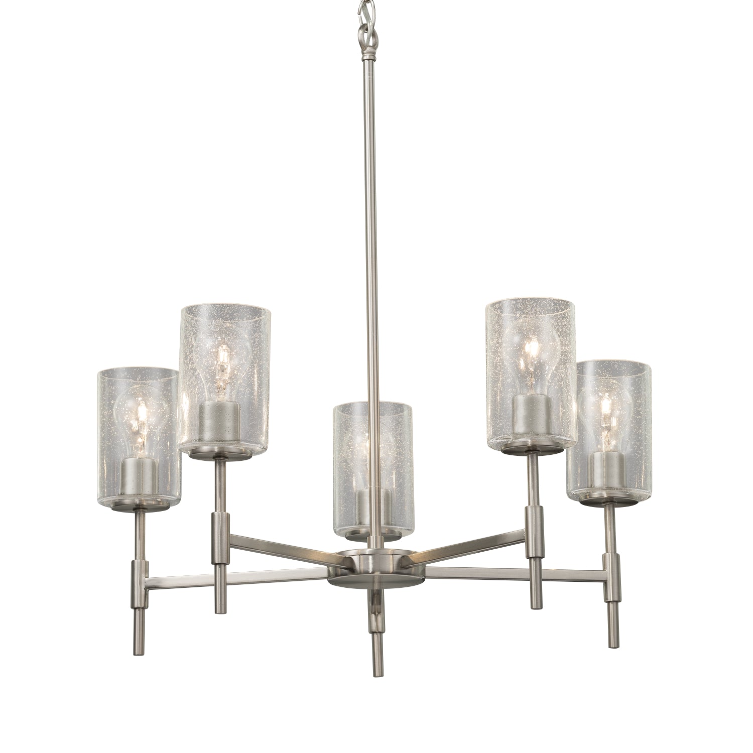 Justice Designs - FSN-8410-10-SEED-NCKL - Five Light Chandelier - Fusion - Brushed Nickel