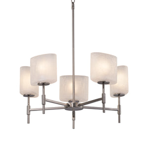 Justice Designs - FSN-8410-30-FRCR-NCKL - Five Light Chandelier - Fusion - Brushed Nickel